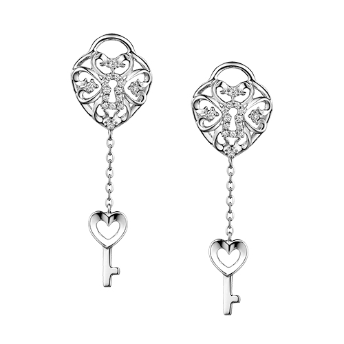 Dear Q Be My Valentine Love Key Earrings