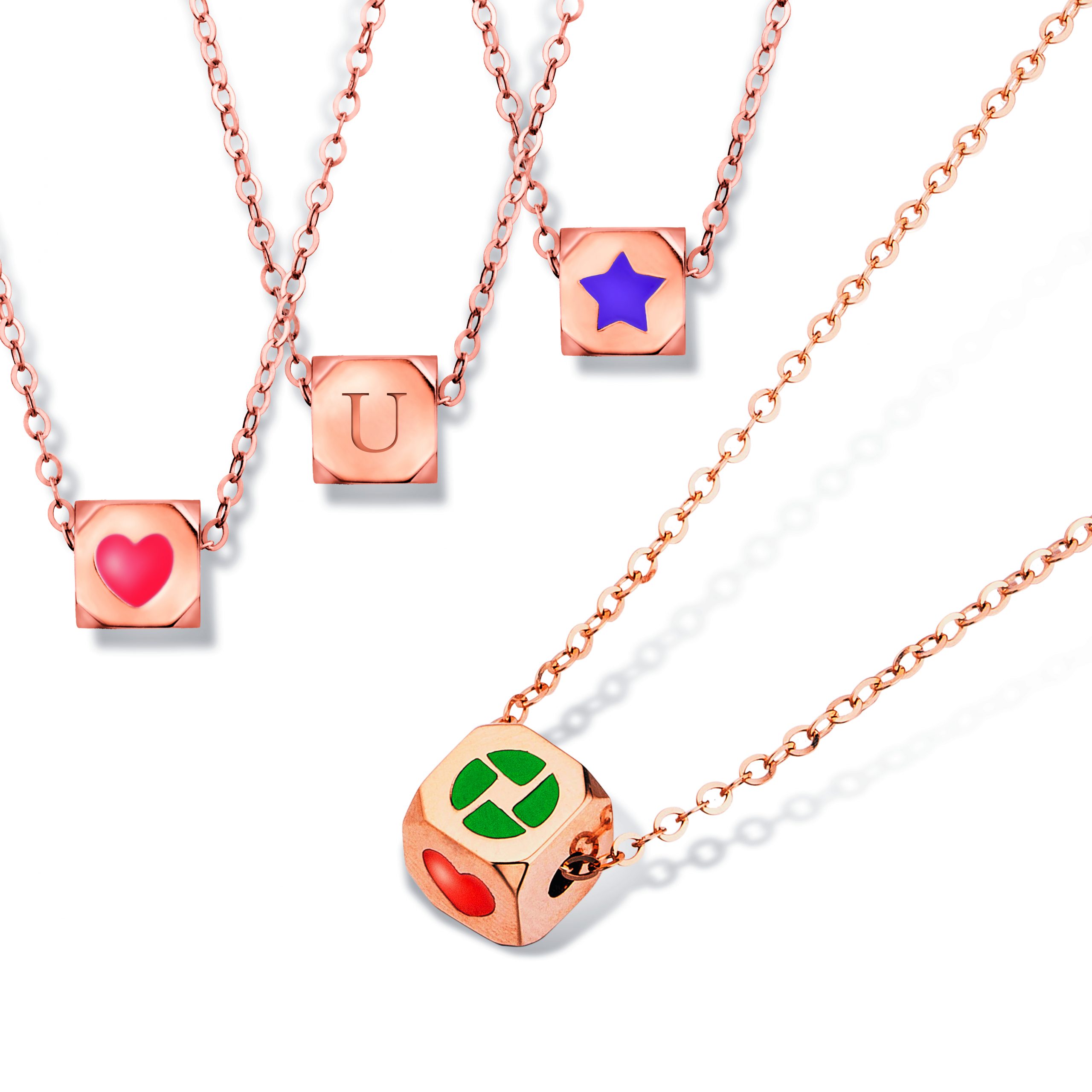Hot items Dainty Magic Cube 18K Gold Necklace