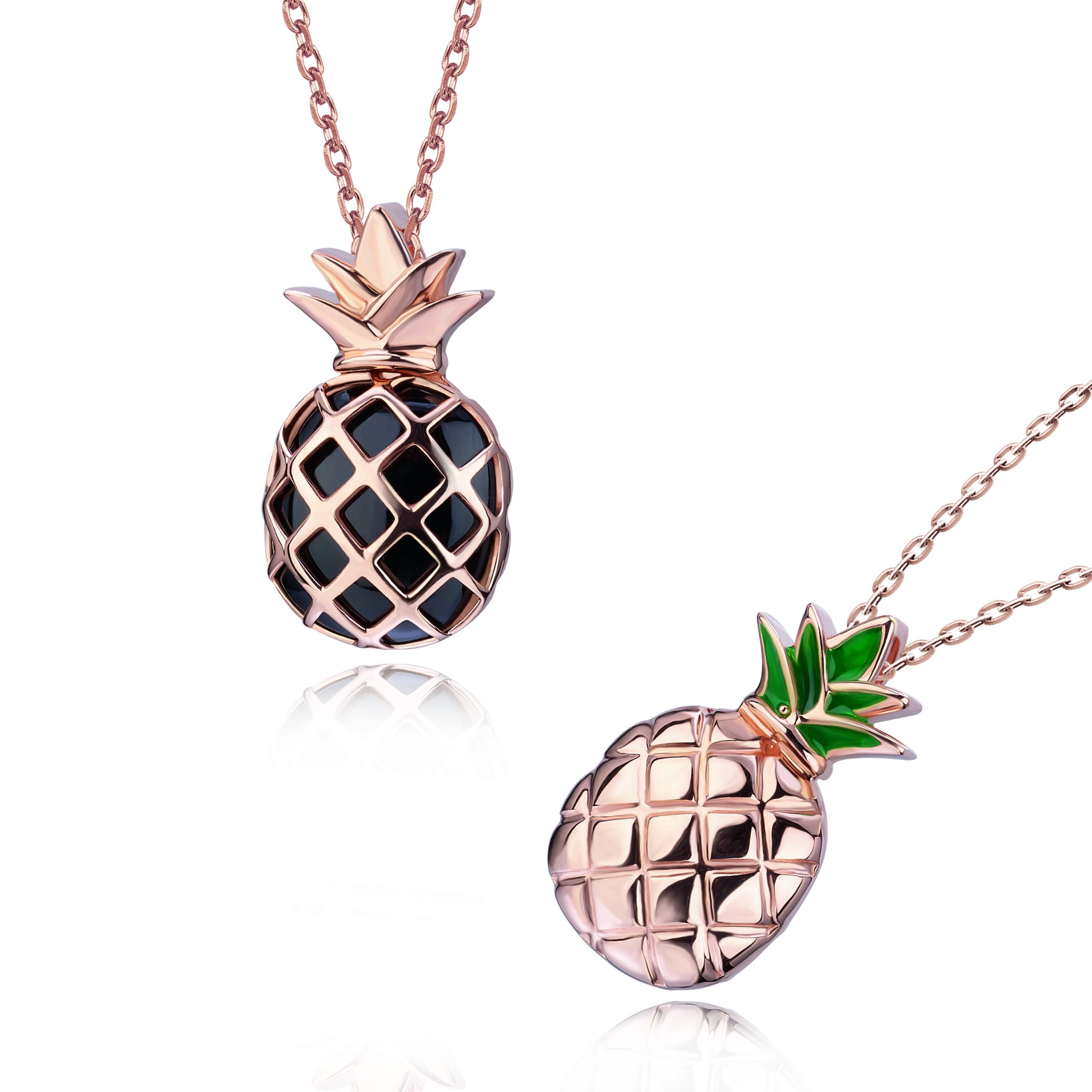 Hot items “Black Pineapple” 18K Gold Necklace
