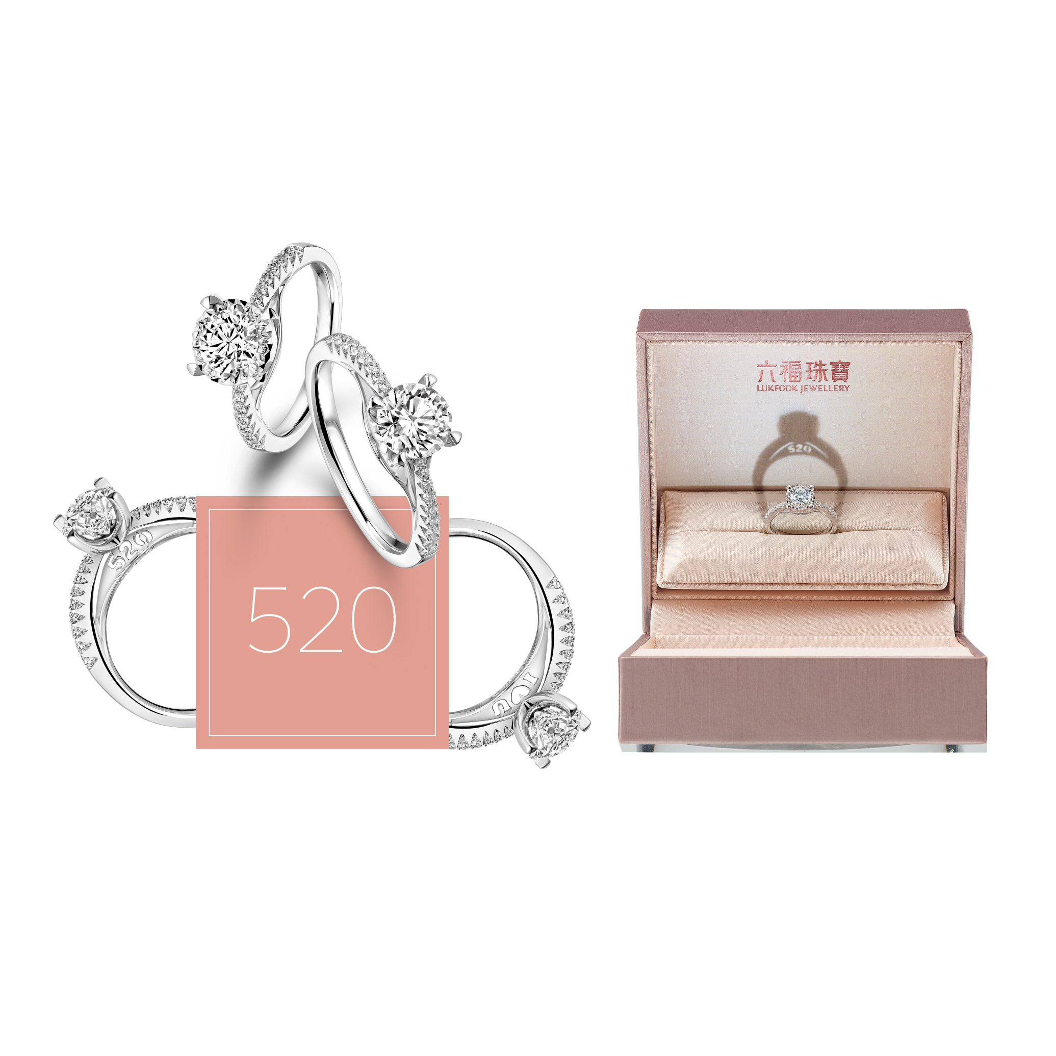 Wedding Collection「光影密语」18K White Gold Diamond Ring