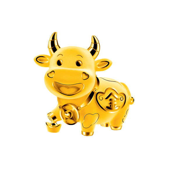 「金牛聚寶」系列“進寶金牛”黃金擺件