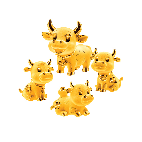 「金牛聚寶」系列福氣金牛”黃金擺件