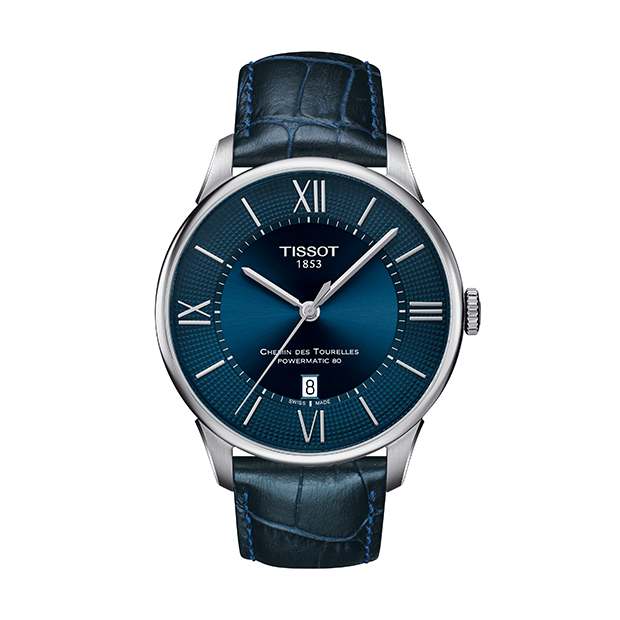 瑞士天梭表Chemin des Tourelles 藍面系列80小時動力儲存自動腕錶