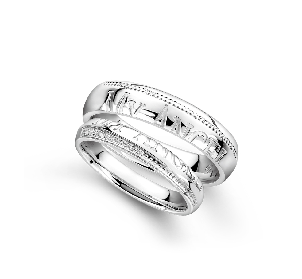 Wedding Collection「天地之作」18K Gold Wedding Rings—WD30983（Male） WD30984（Female）