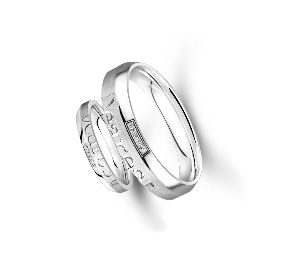 婚嫁系列「十指緊扣」18K金鑽石對裝戒指