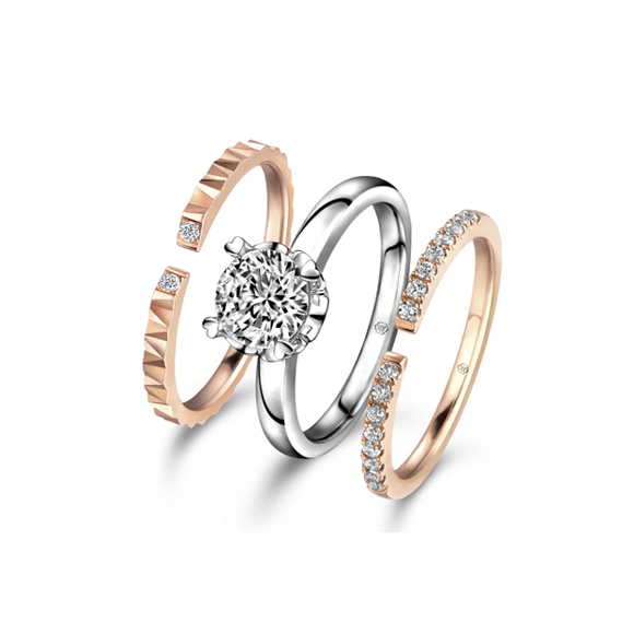 Love is Beauty Collection 18K Gold Diamond Set Rings