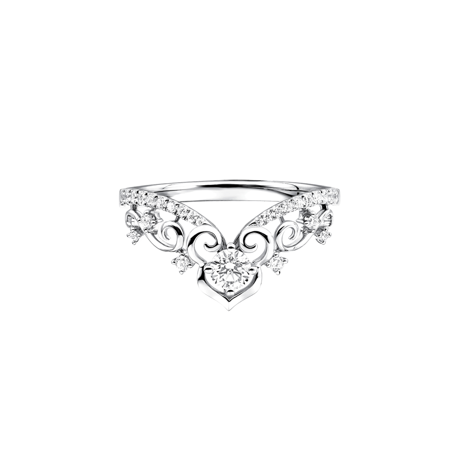 婚嫁系列「幸福如意」18K金钻石戒指